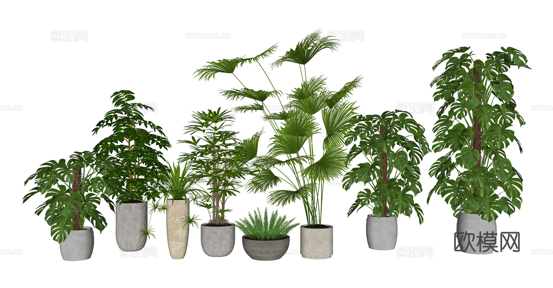 盆栽景观绿植su模型