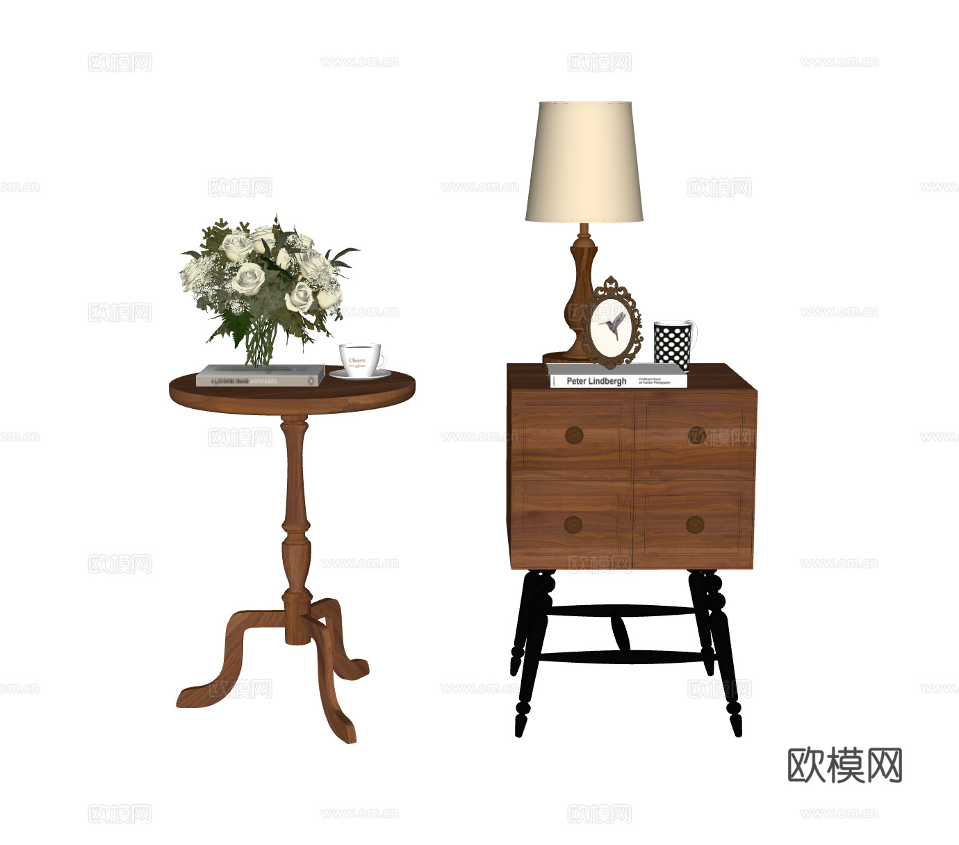 法式中古风边几su模型