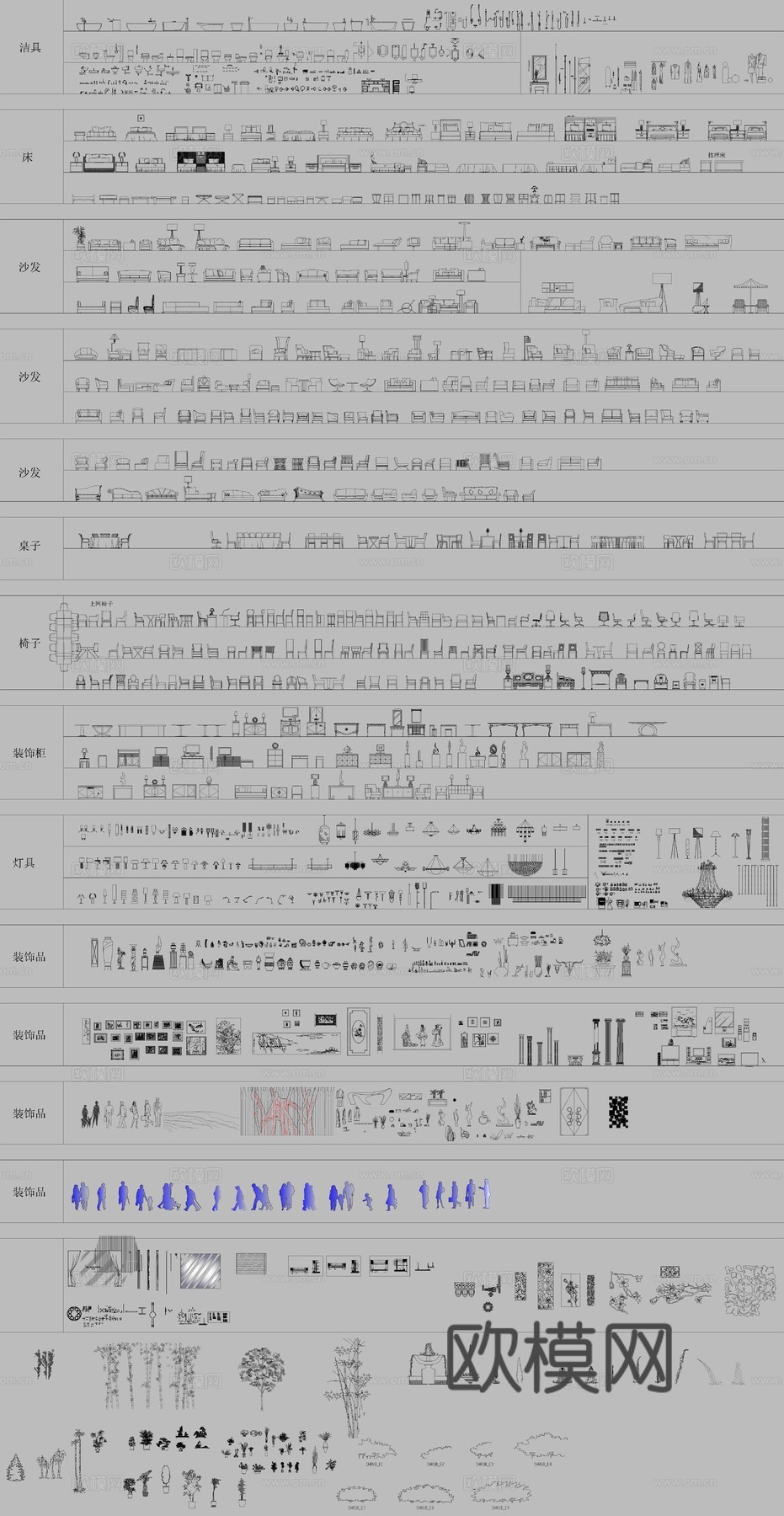 某企最新平立面图库cad施工图