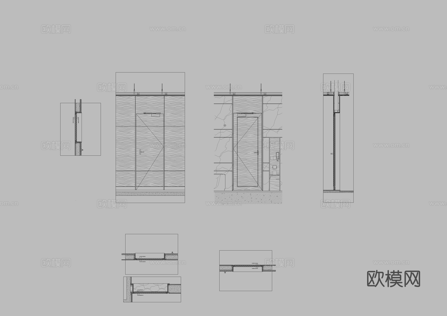 门节点cad施工图