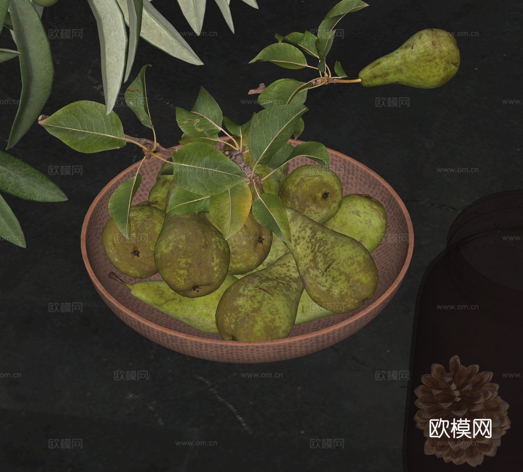 现代水果梨su模型