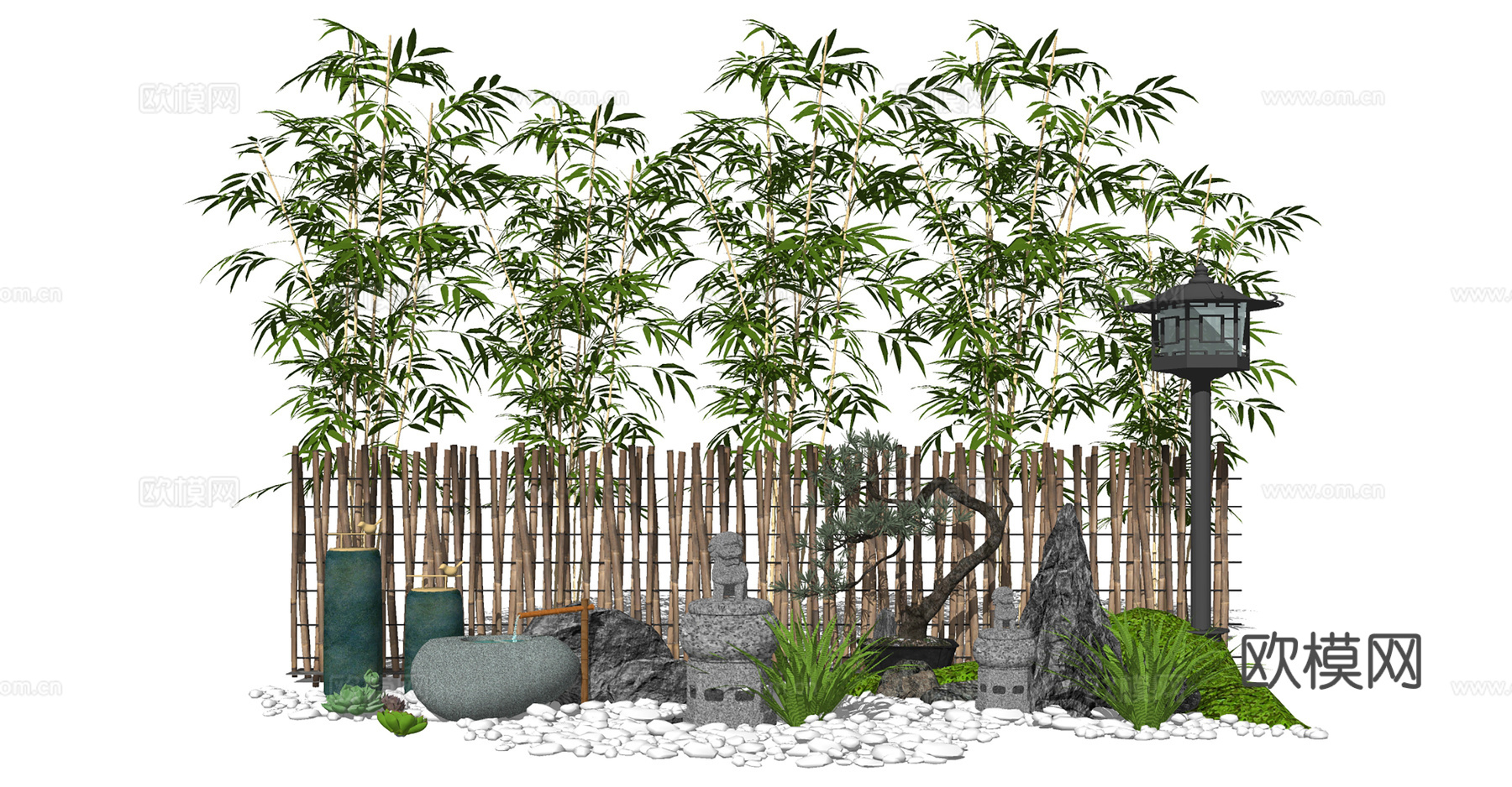 庭院景观竹类绿植su模型