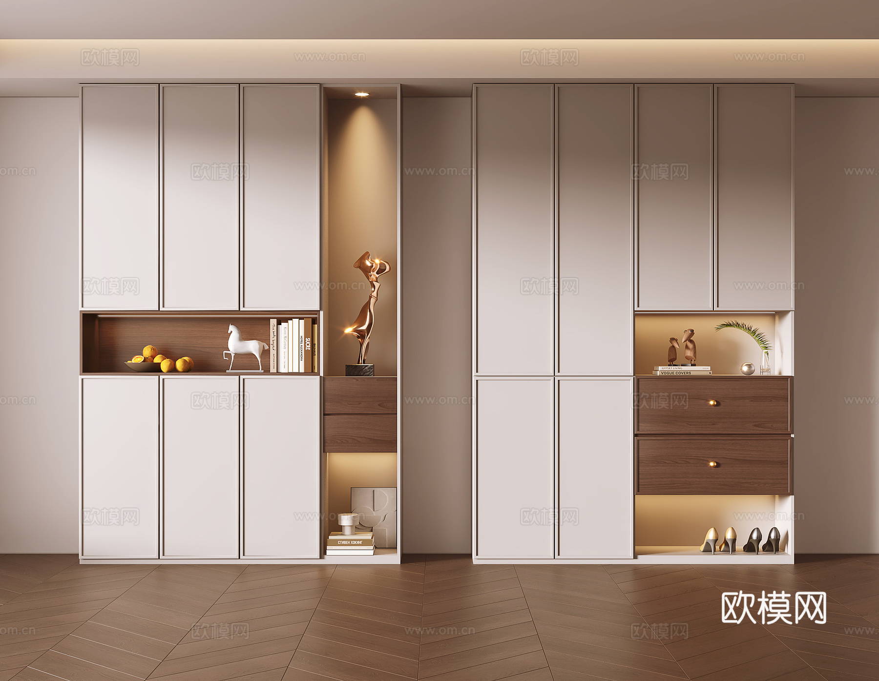 中古风玄关柜su模型