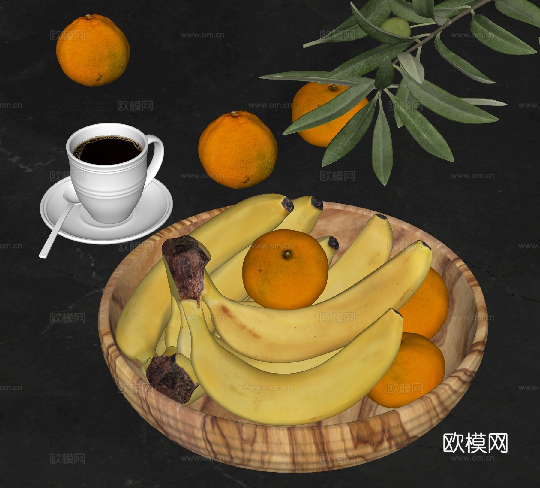 现代水果香蕉su模型