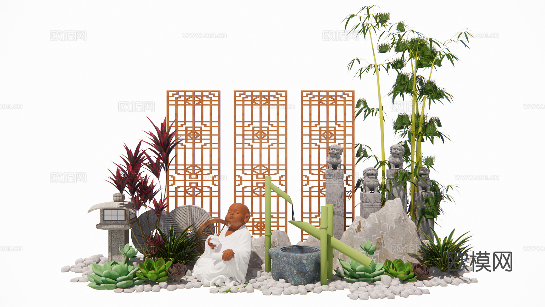 庭院景观竹类绿植su模型