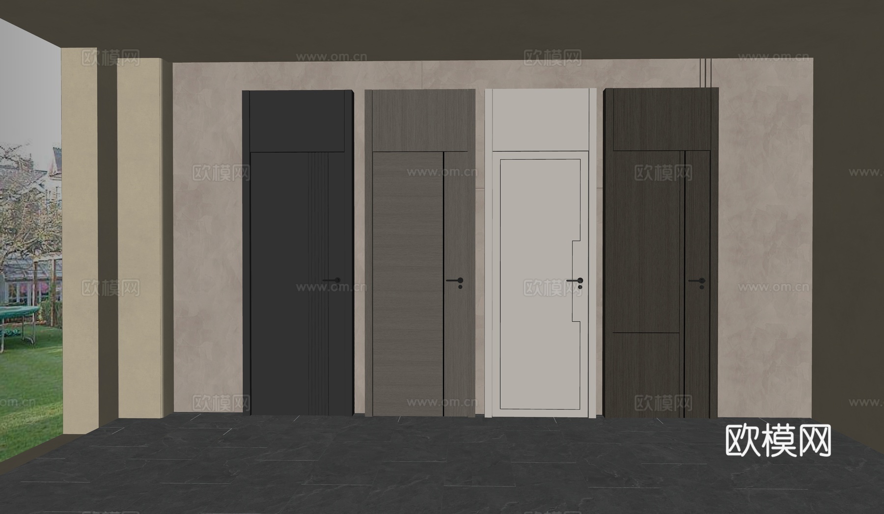 通顶门 房门su模型