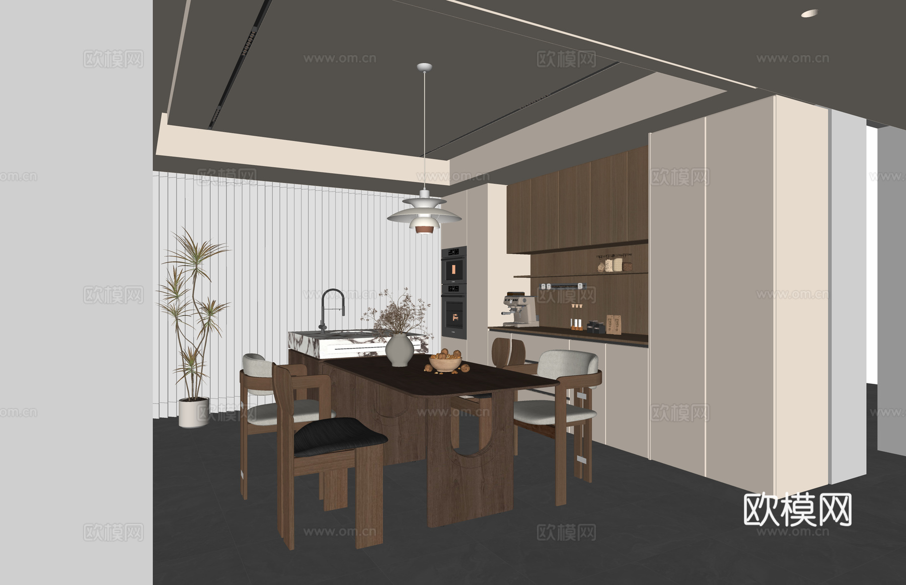 家装 阳台 客餐厅su模型