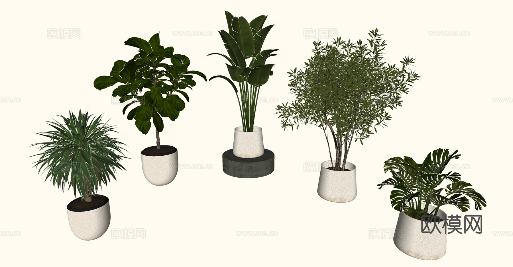 盆栽景观绿植su模型