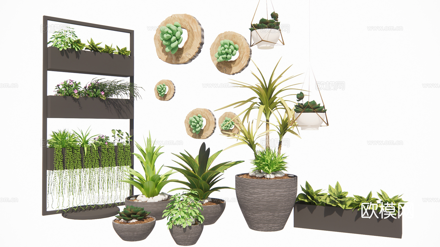 盆栽景观绿植su模型