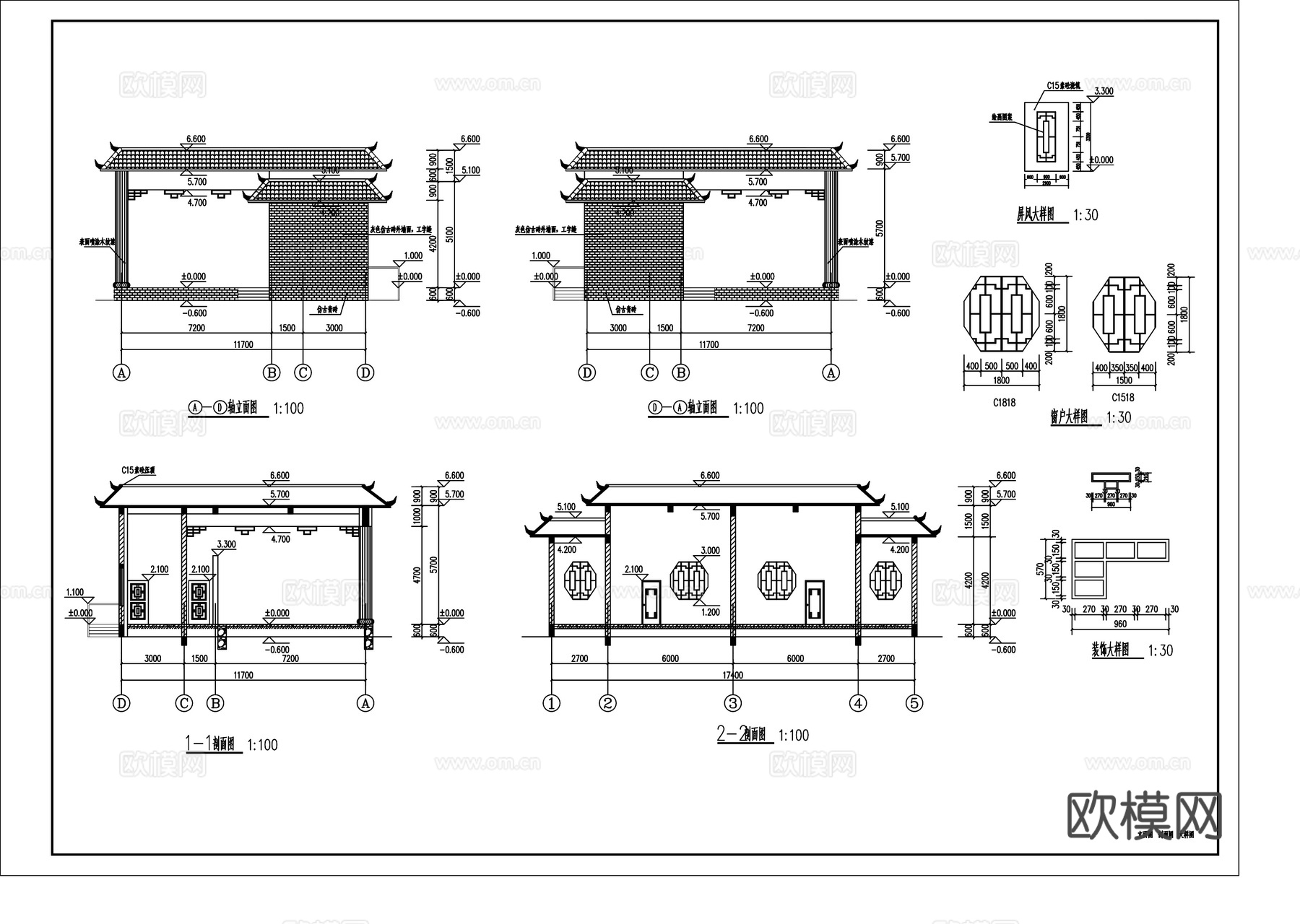 乡村大舞台施工图CADcad施工图