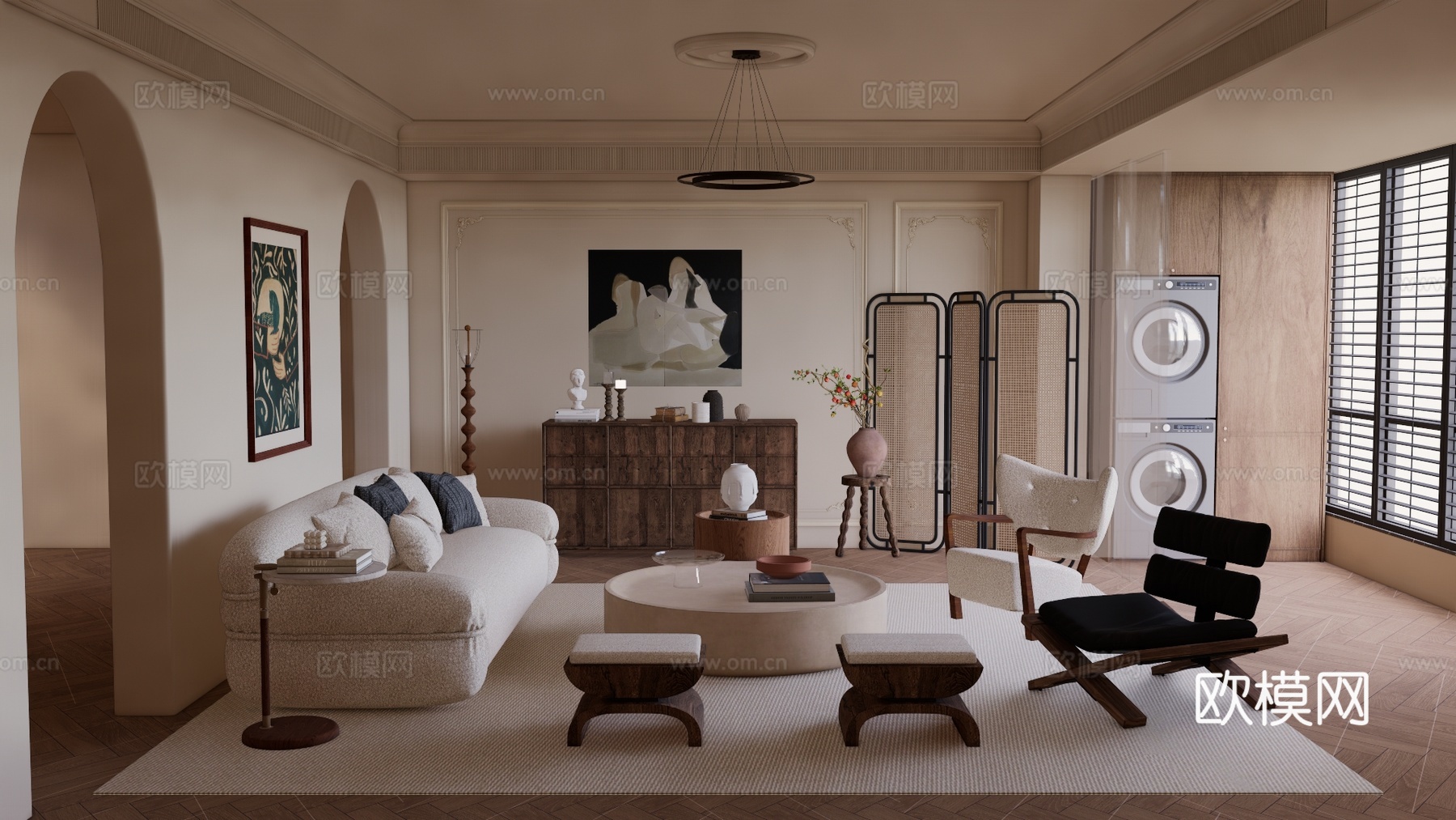 阳台 茶室 客厅su模型