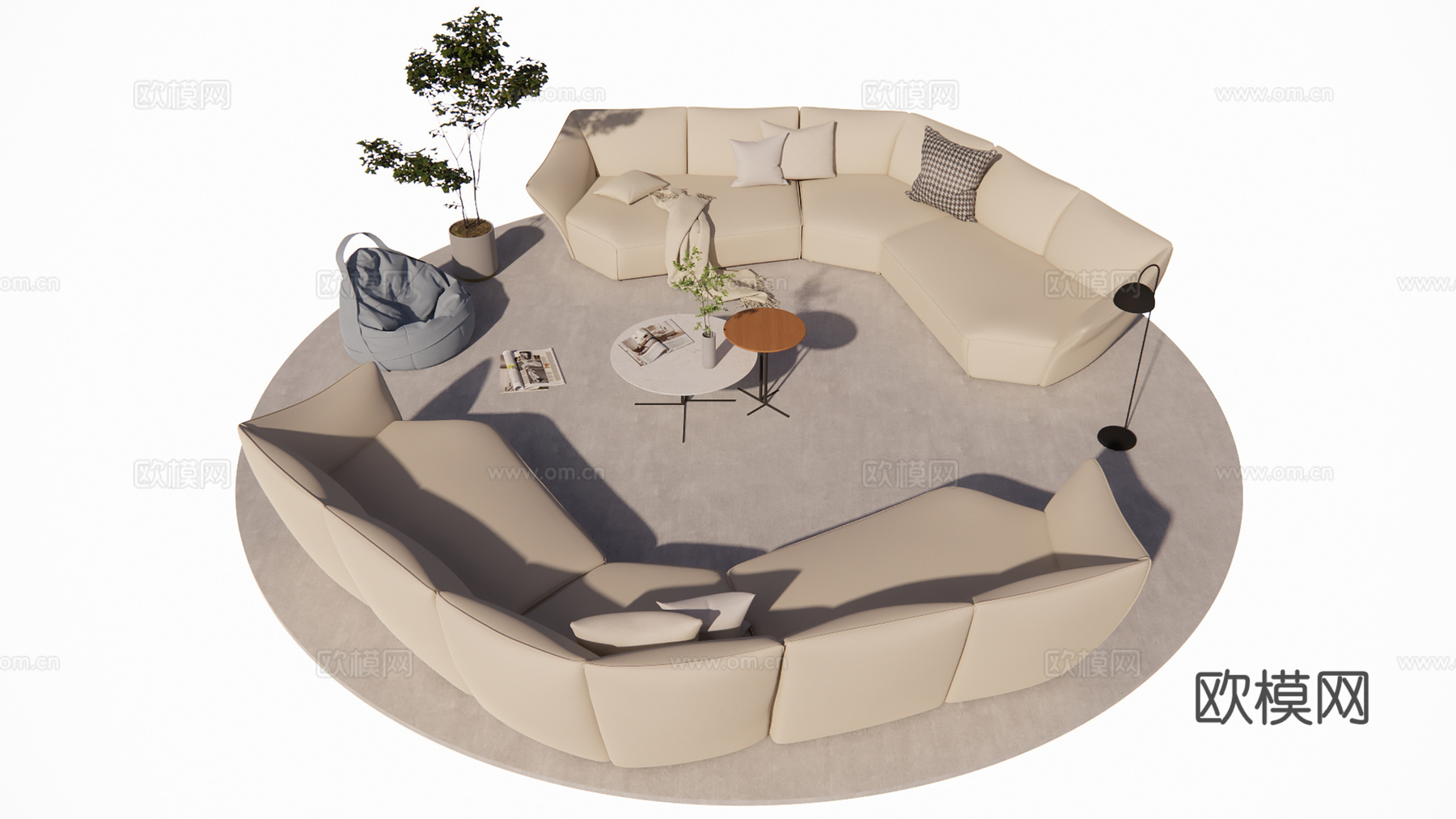 室内客厅展区家具su模型