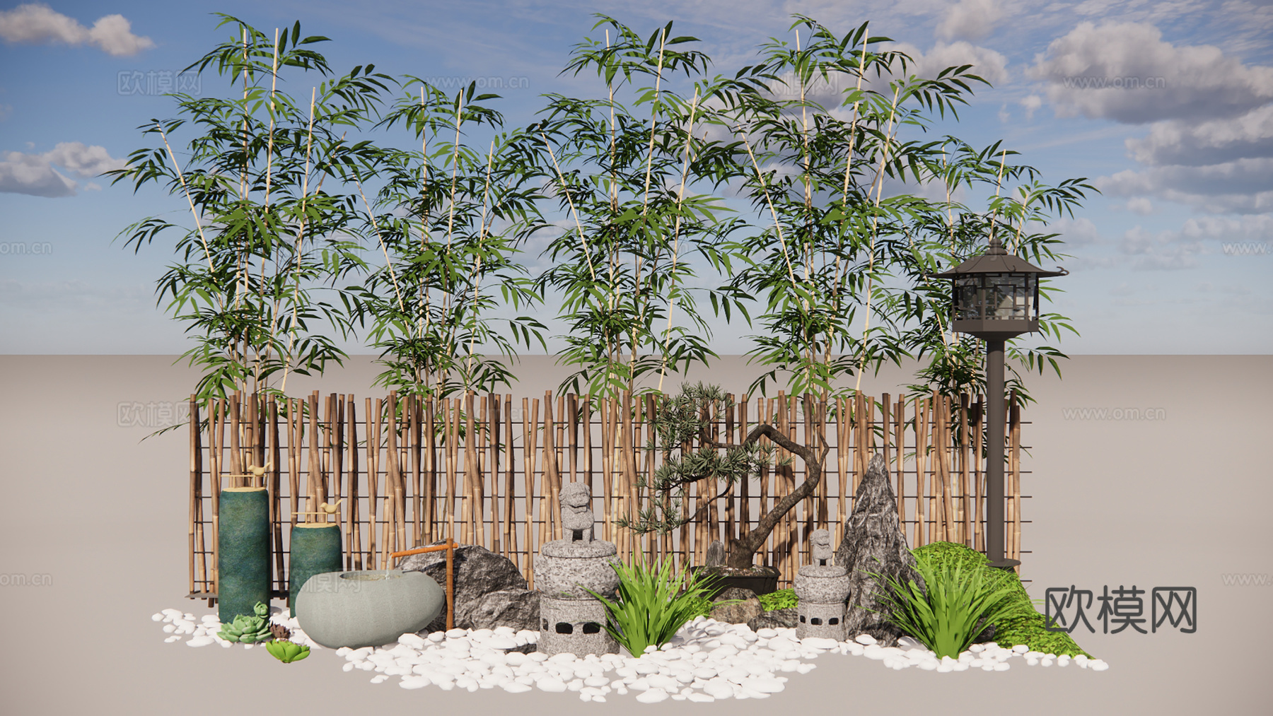 庭院景观竹类绿植su模型