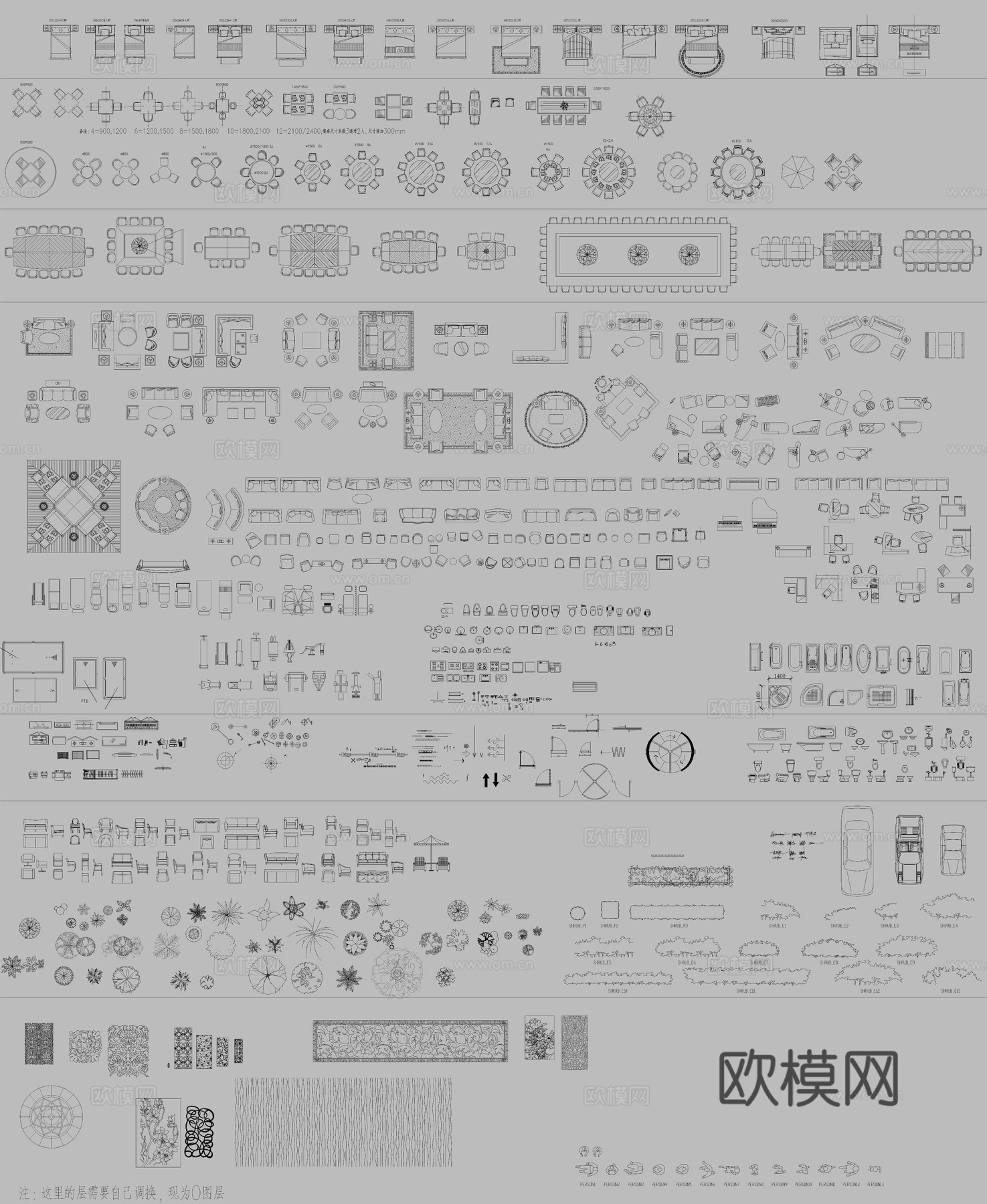 某企最新平立面图库cad施工图