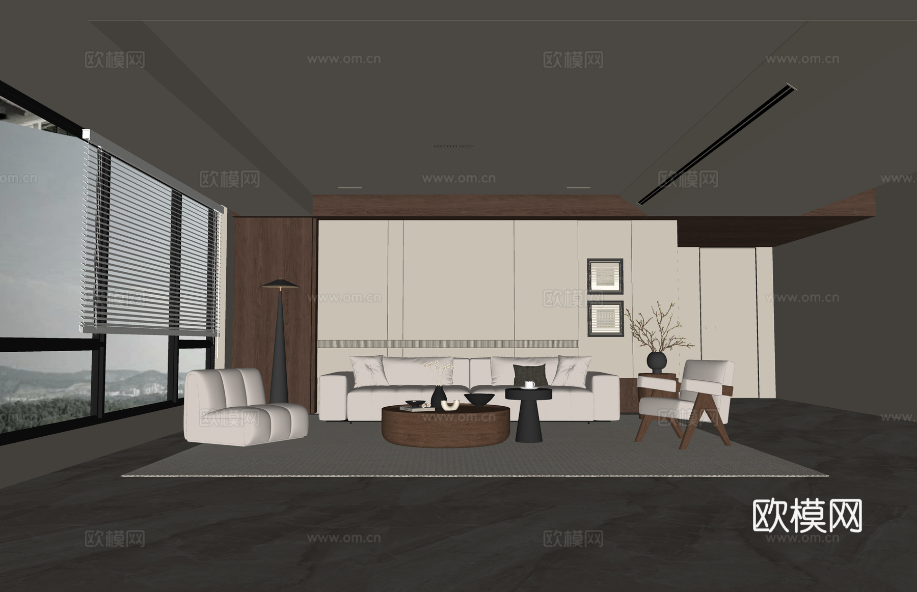 客厅 卫生间 门窗su模型