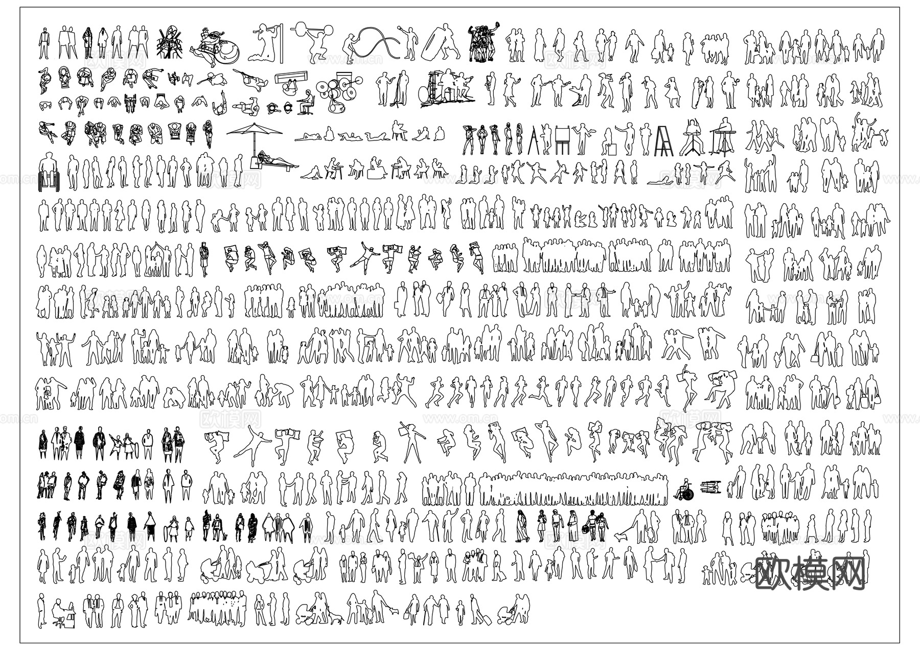 人形侧影 人物轮廓 人影剪影 人形剪影 人物侧影cad施工图