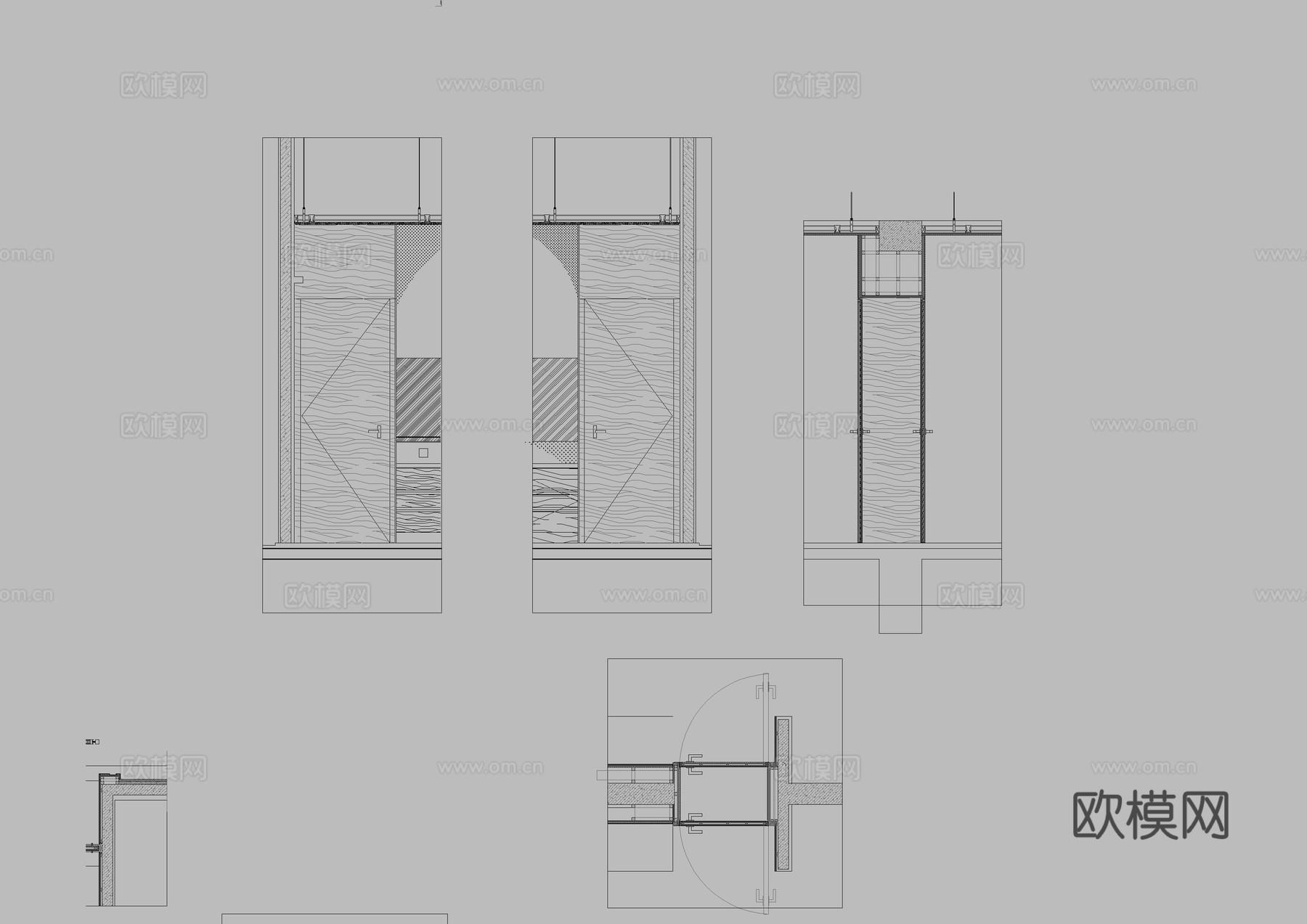 门节点cad施工图