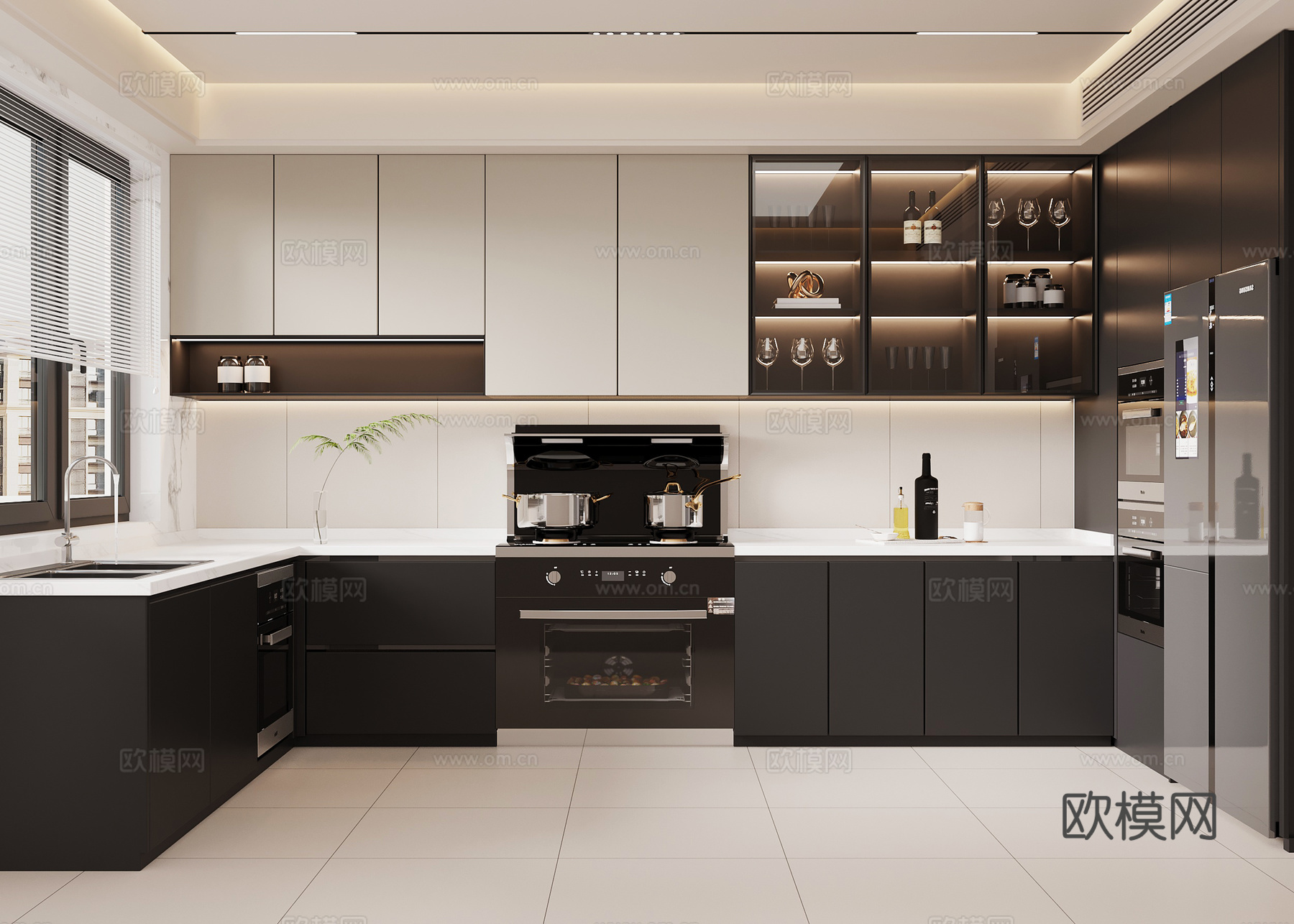 现代厨房su模型
