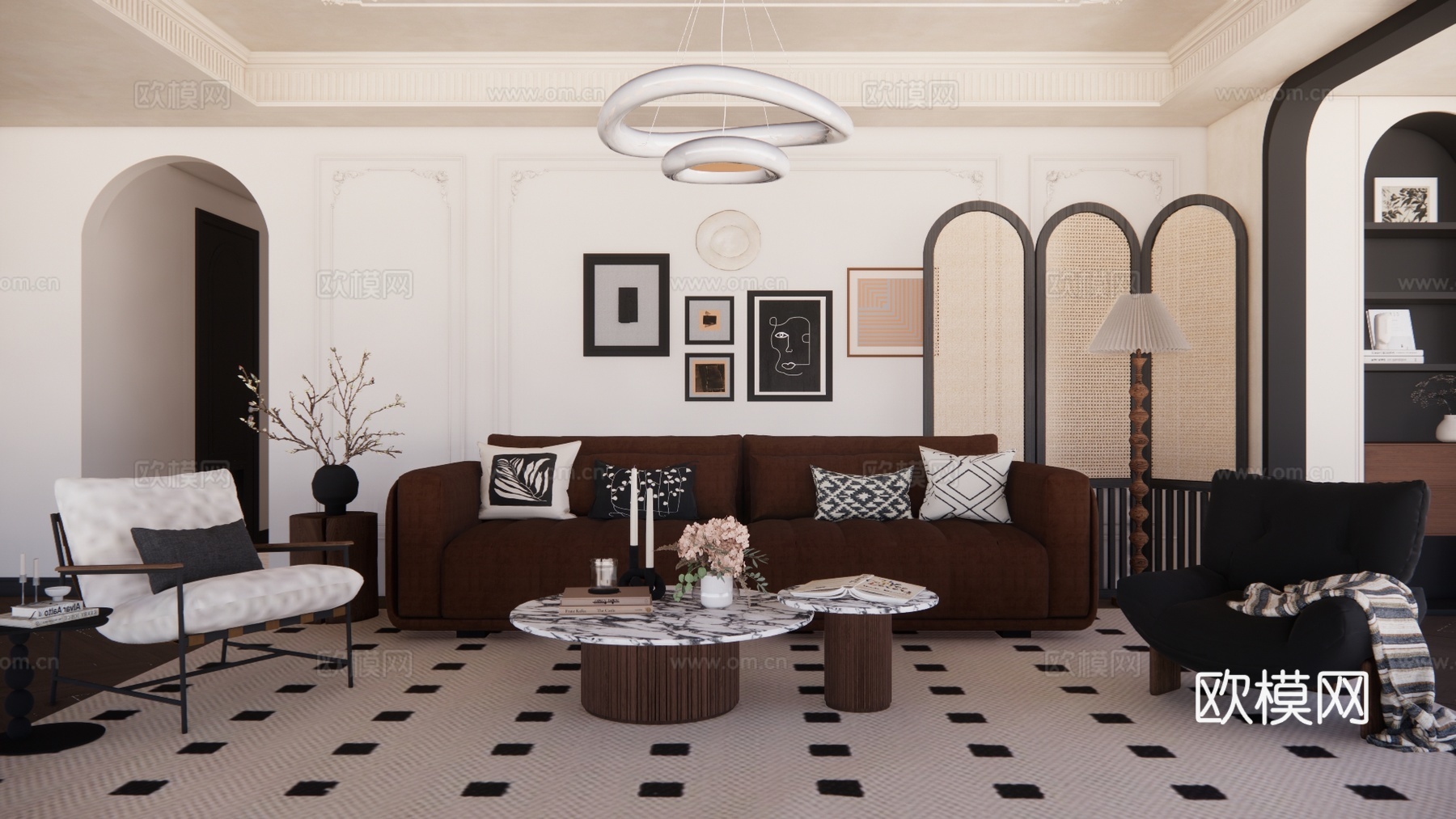 门窗 卧室 茶室 卫生间 客厅su模型