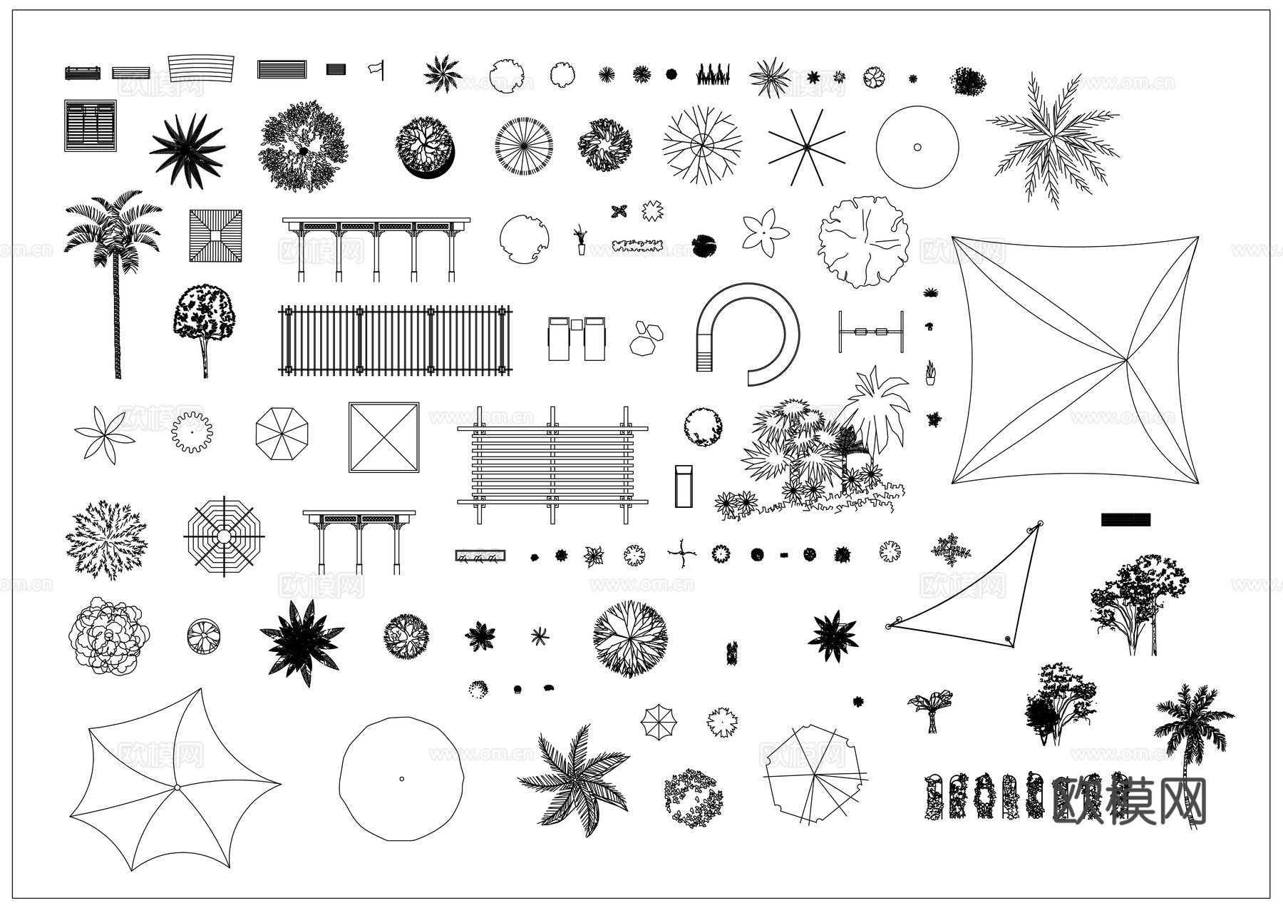 园景小品 公园小景 绿地小品 户外景件 公园饰件cad施工图