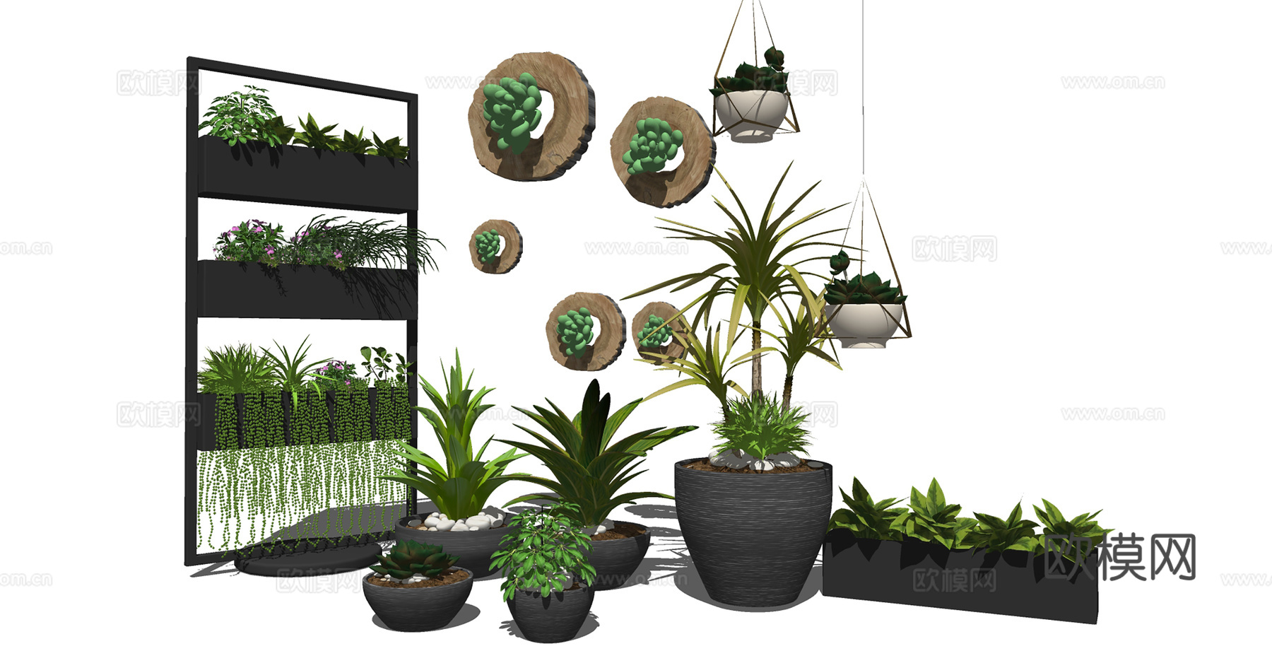 盆栽景观绿植su模型