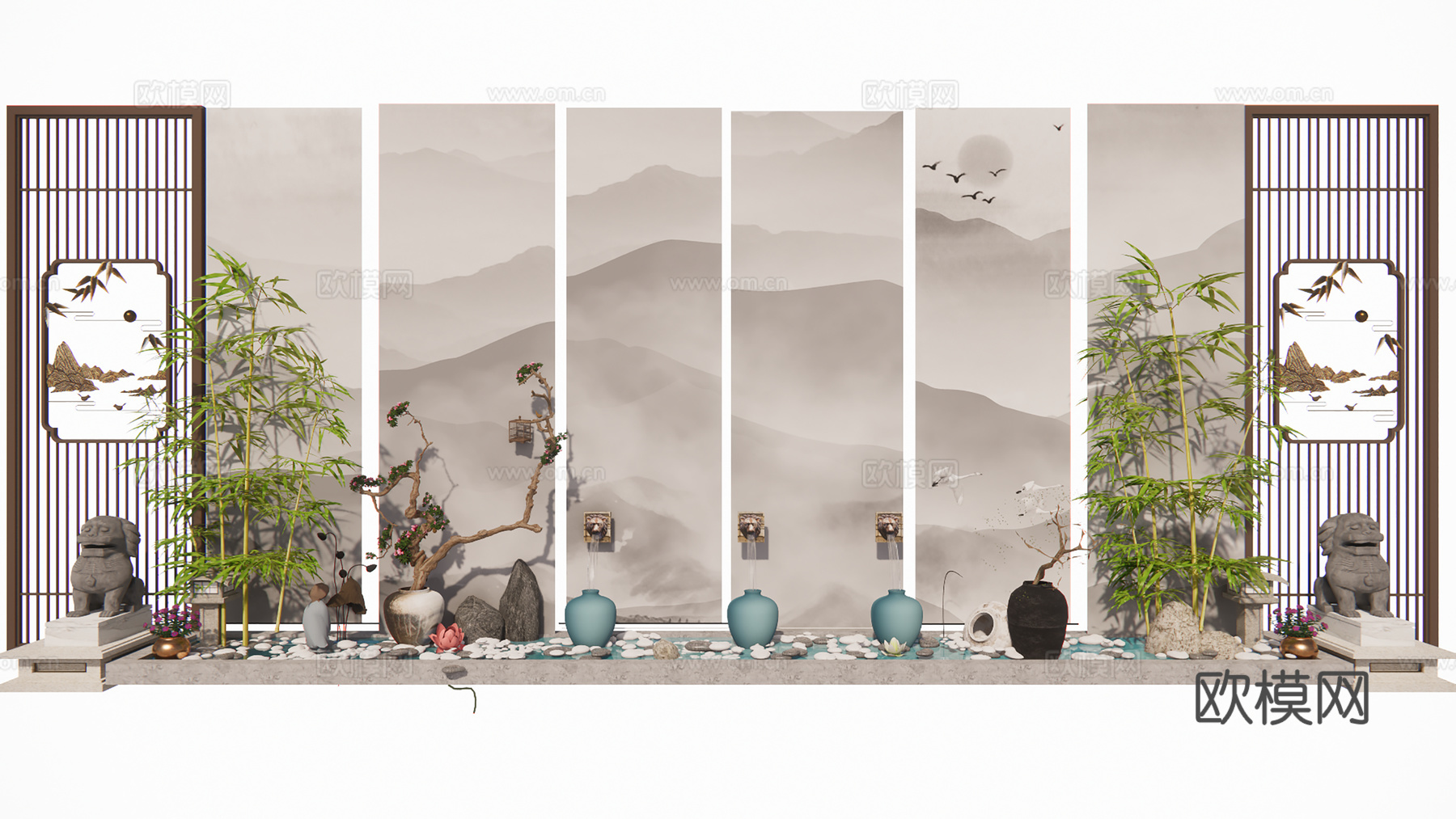 庭院景观竹类绿植su模型