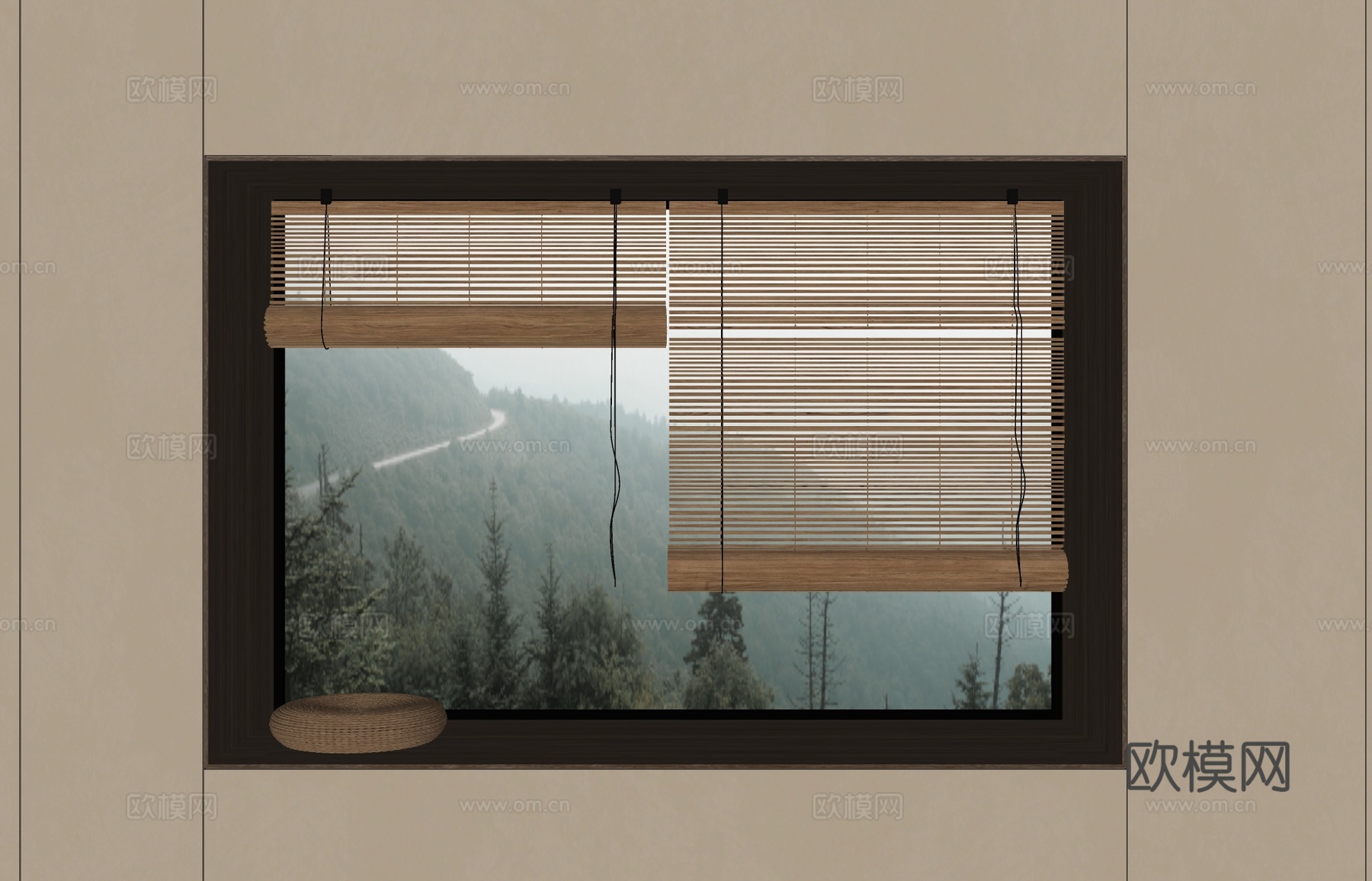 现代窗帘su模型