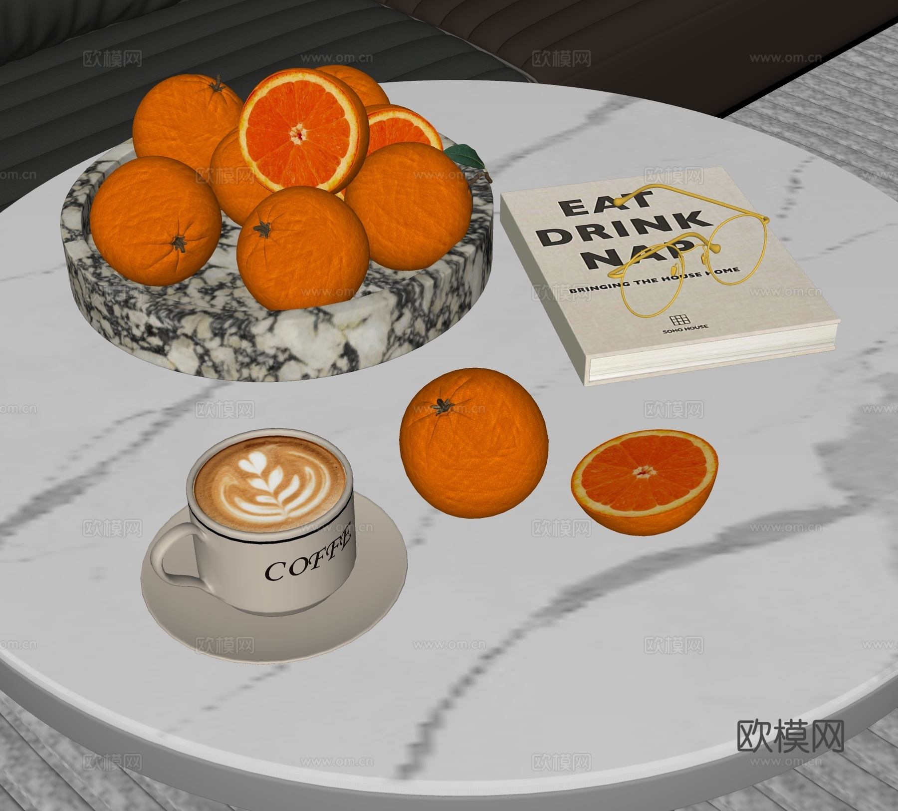 现代水果橙子su模型