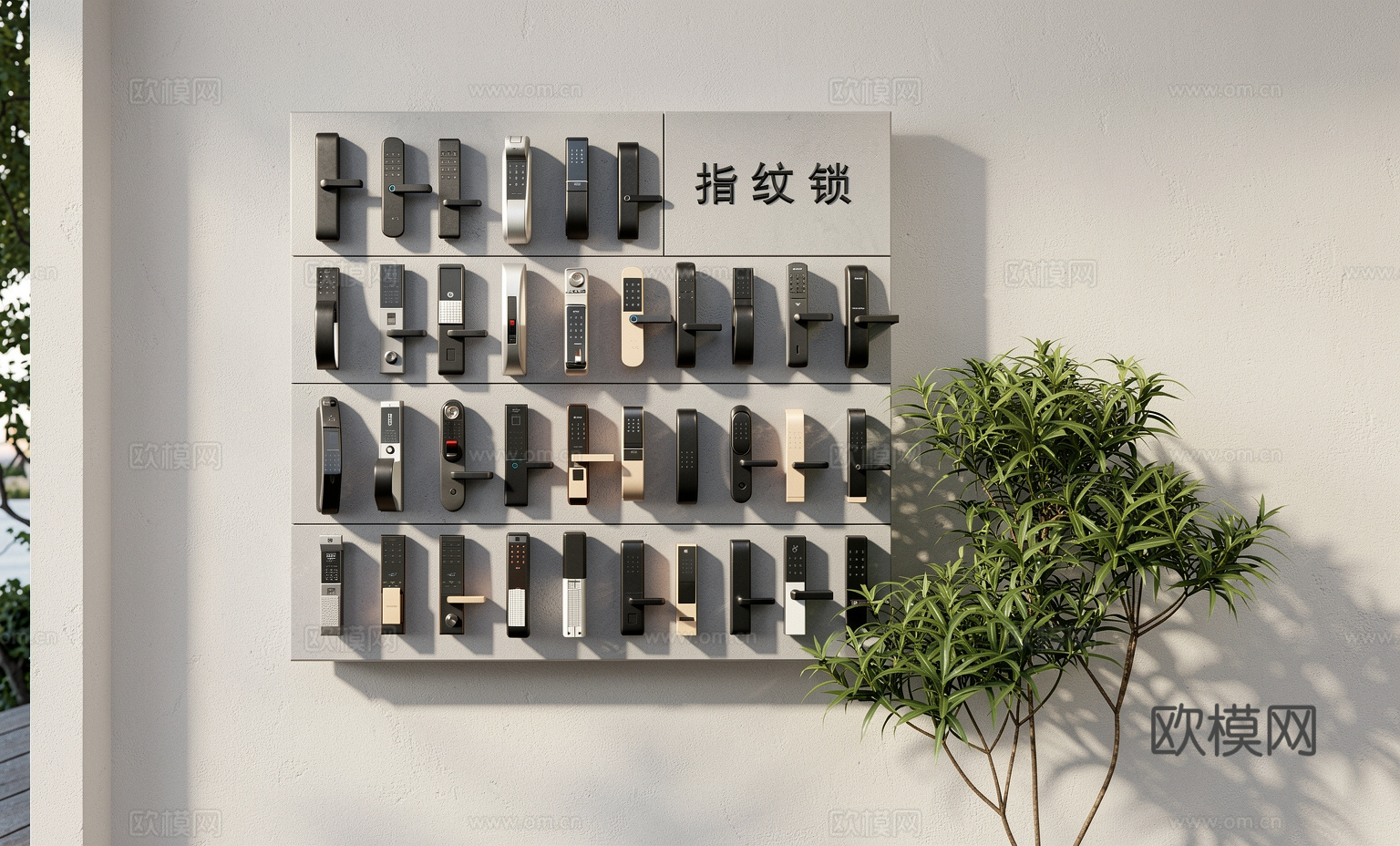 门把手 钥匙_现代智能锁_指纹锁_密码锁_门锁su模型