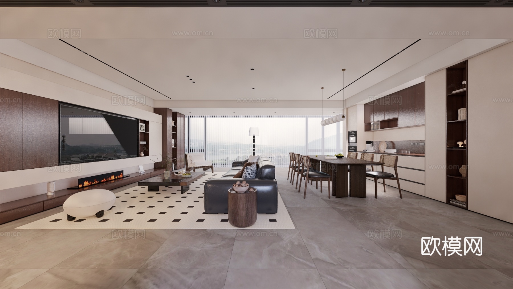 餐厅 客厅 茶室 卫生间 卧室su模型