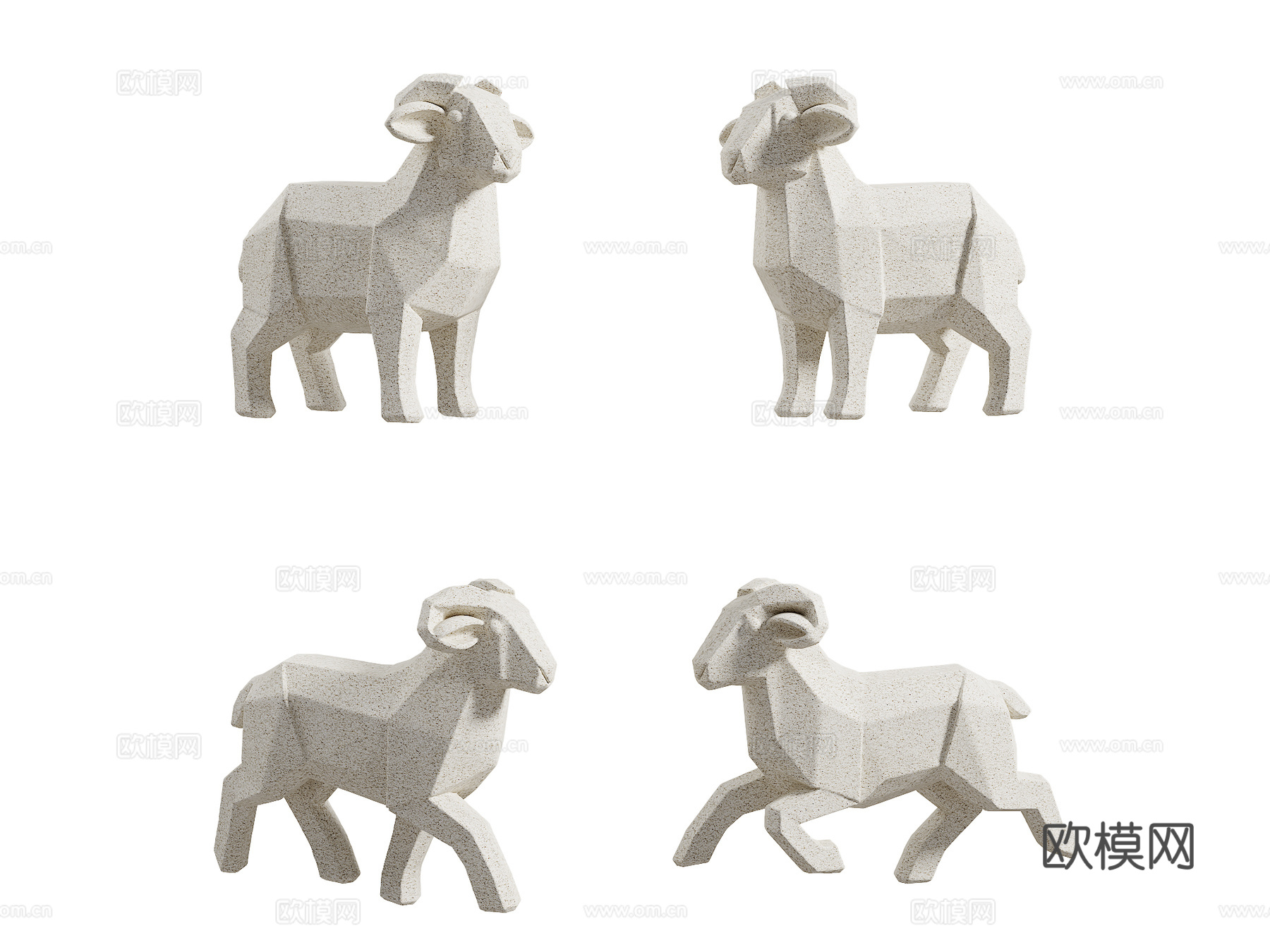 羊雕塑 景观雕塑 低多边形雕塑 雕塑摆件 公园雕塑 景观雕塑su模型