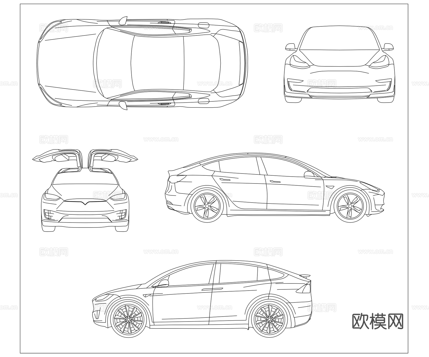特斯拉 特氏电车 特斯电车 特斯拉车 特系电车cad施工图