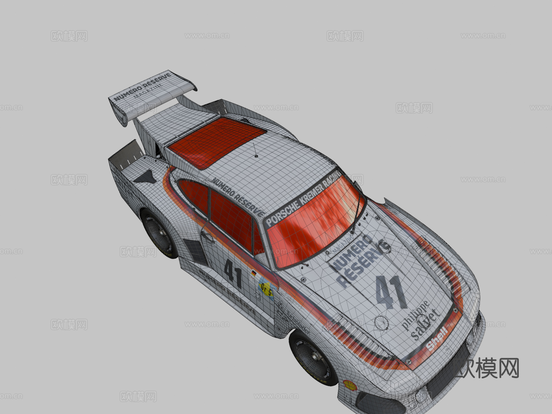 保时捷克雷默赛车935 K3中多边形su模型