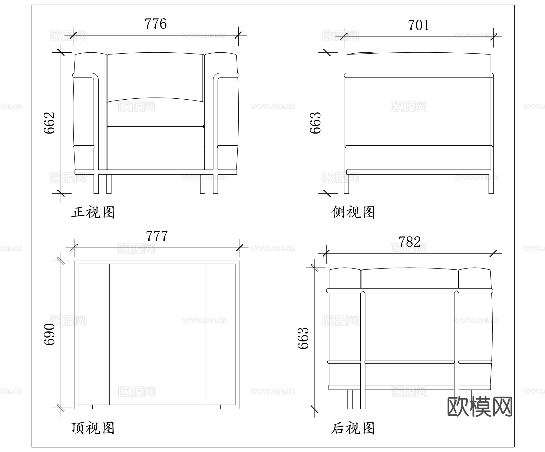 简约沙发 轻奢沙发 北欧沙发 现代布艺沙发 极简沙发cad施工图
