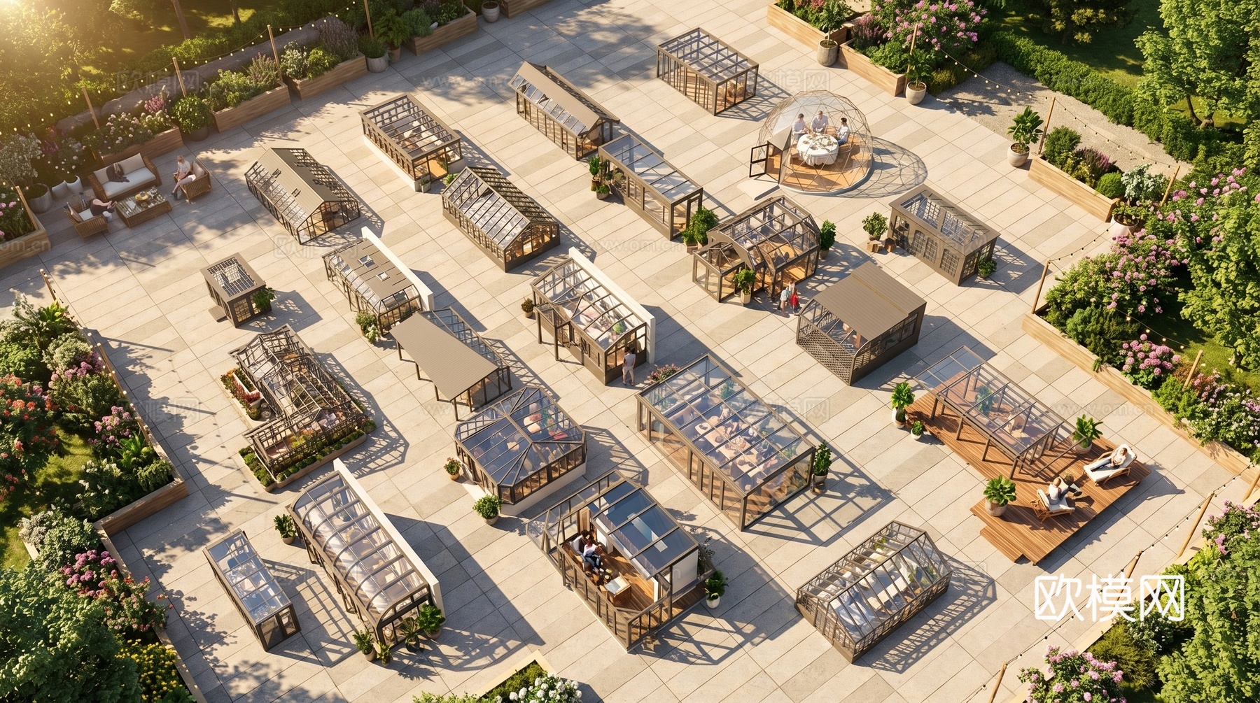 阳光房  玻璃房最全集合su模型