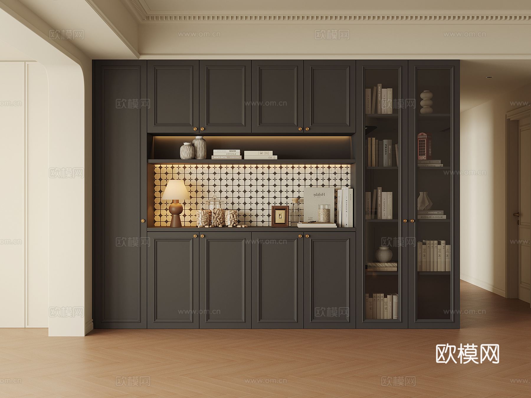 法式酒柜餐边柜su模型