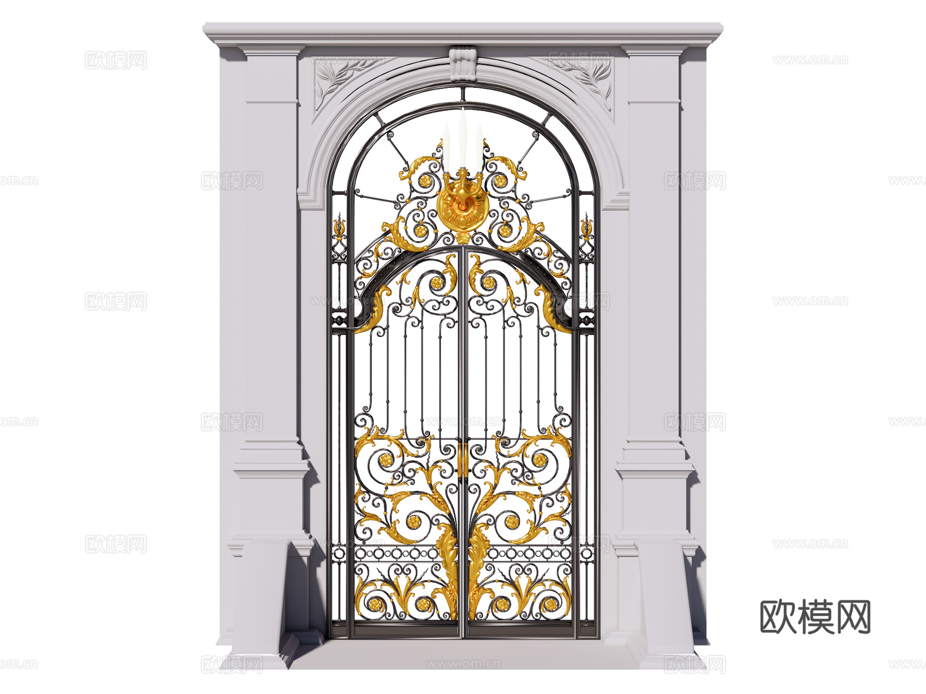 户外门 庭院门 铁艺大门su模型