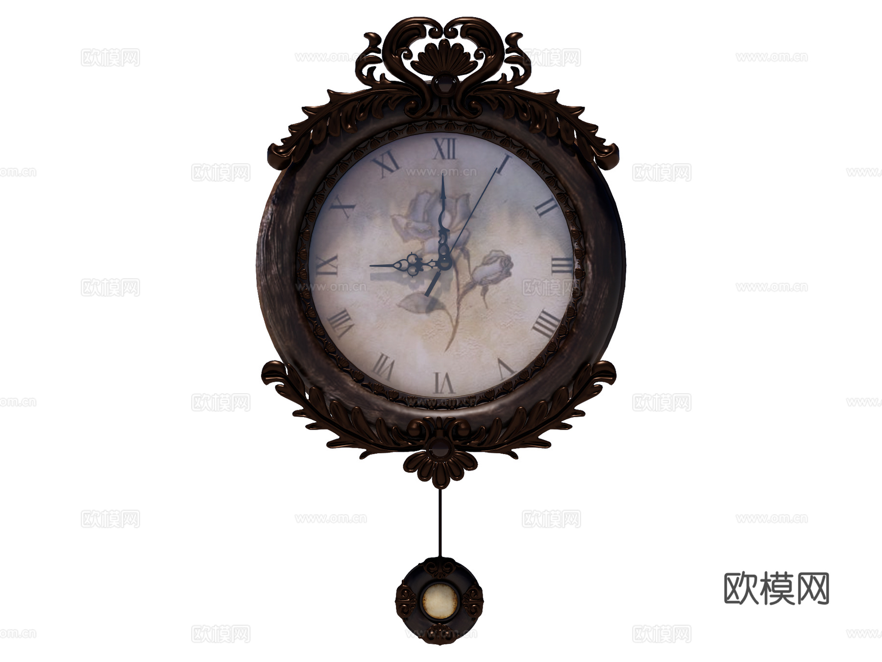 复古挂钟 墙饰su模型