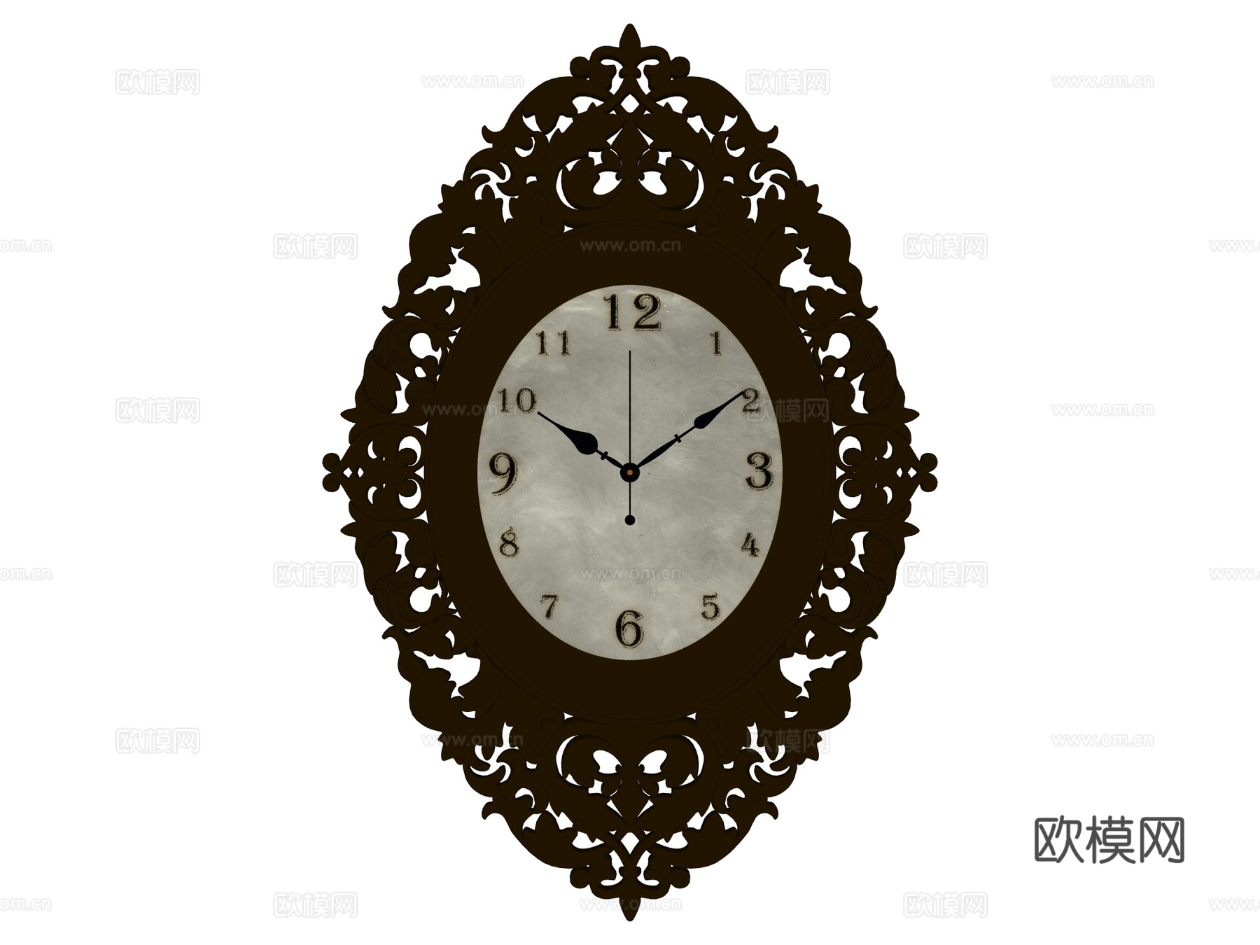 复古挂钟 墙饰su模型