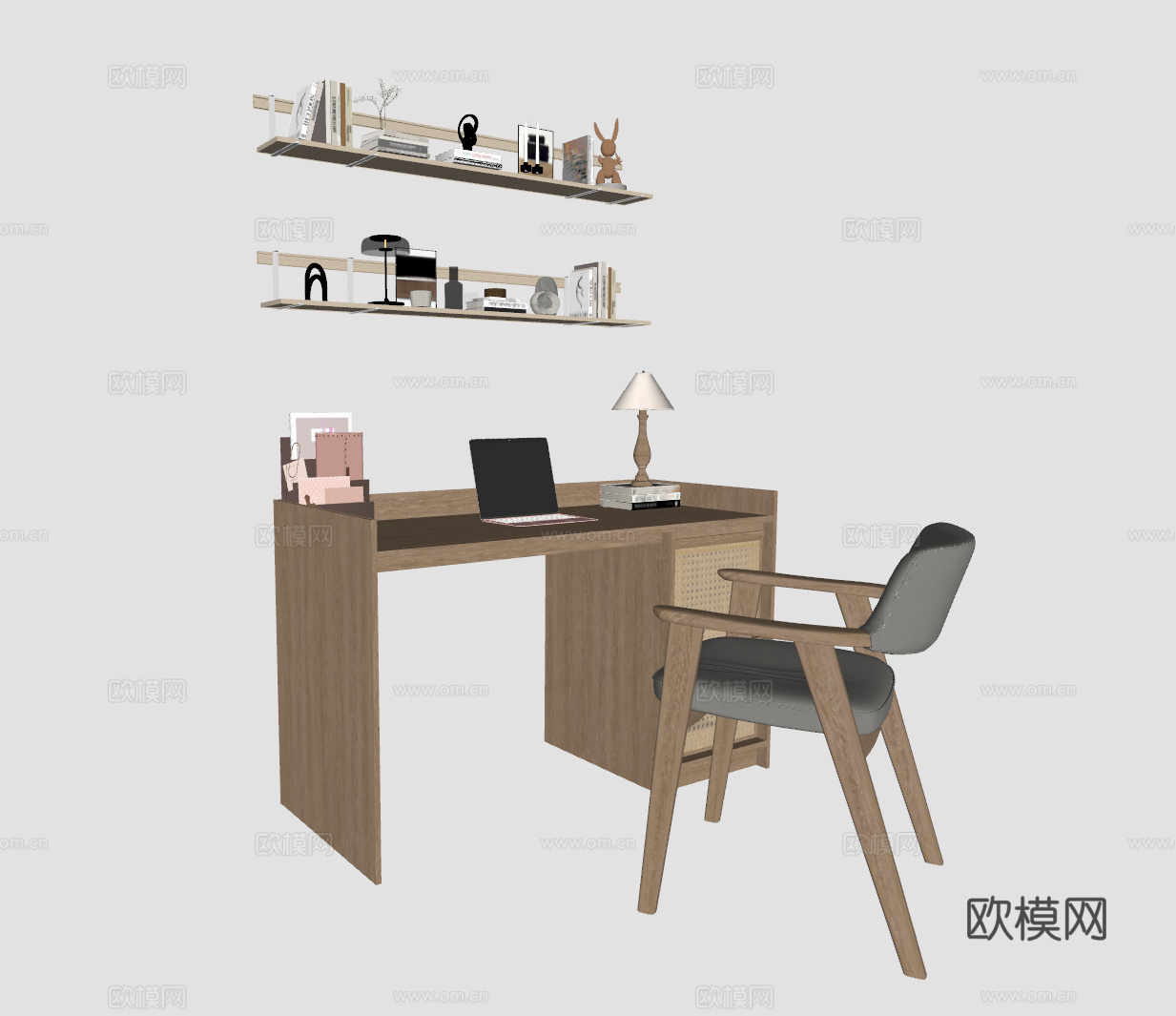 现代书桌su模型