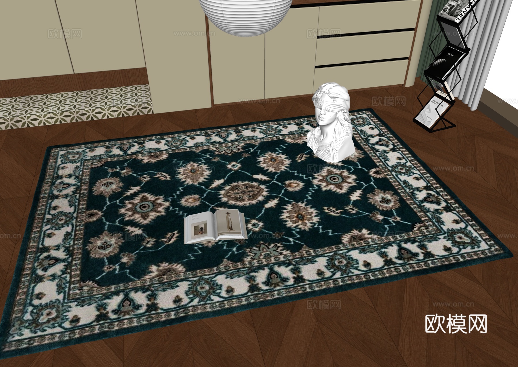 欧式地毯su模型