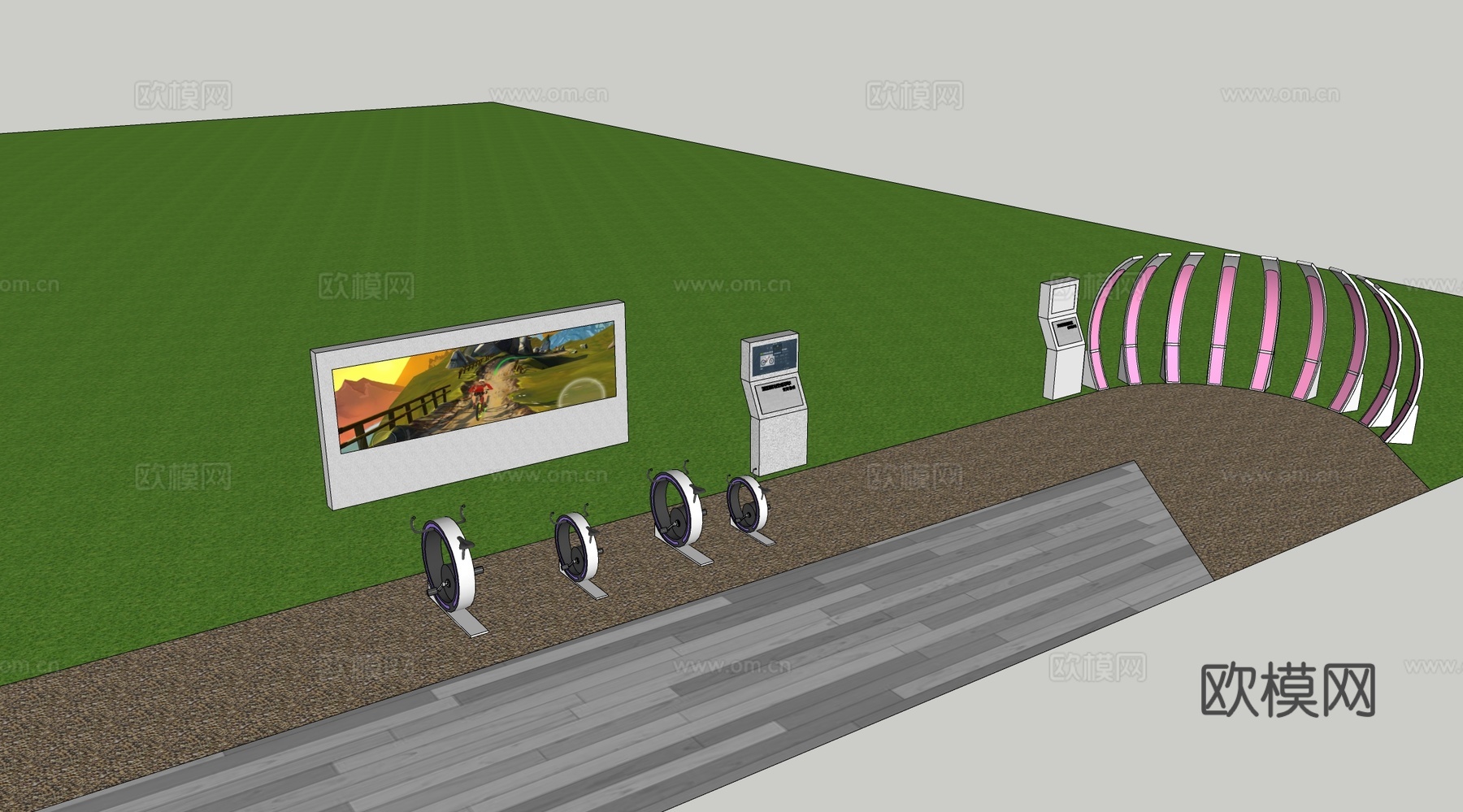 广场景观 运动设施 体育设施su模型