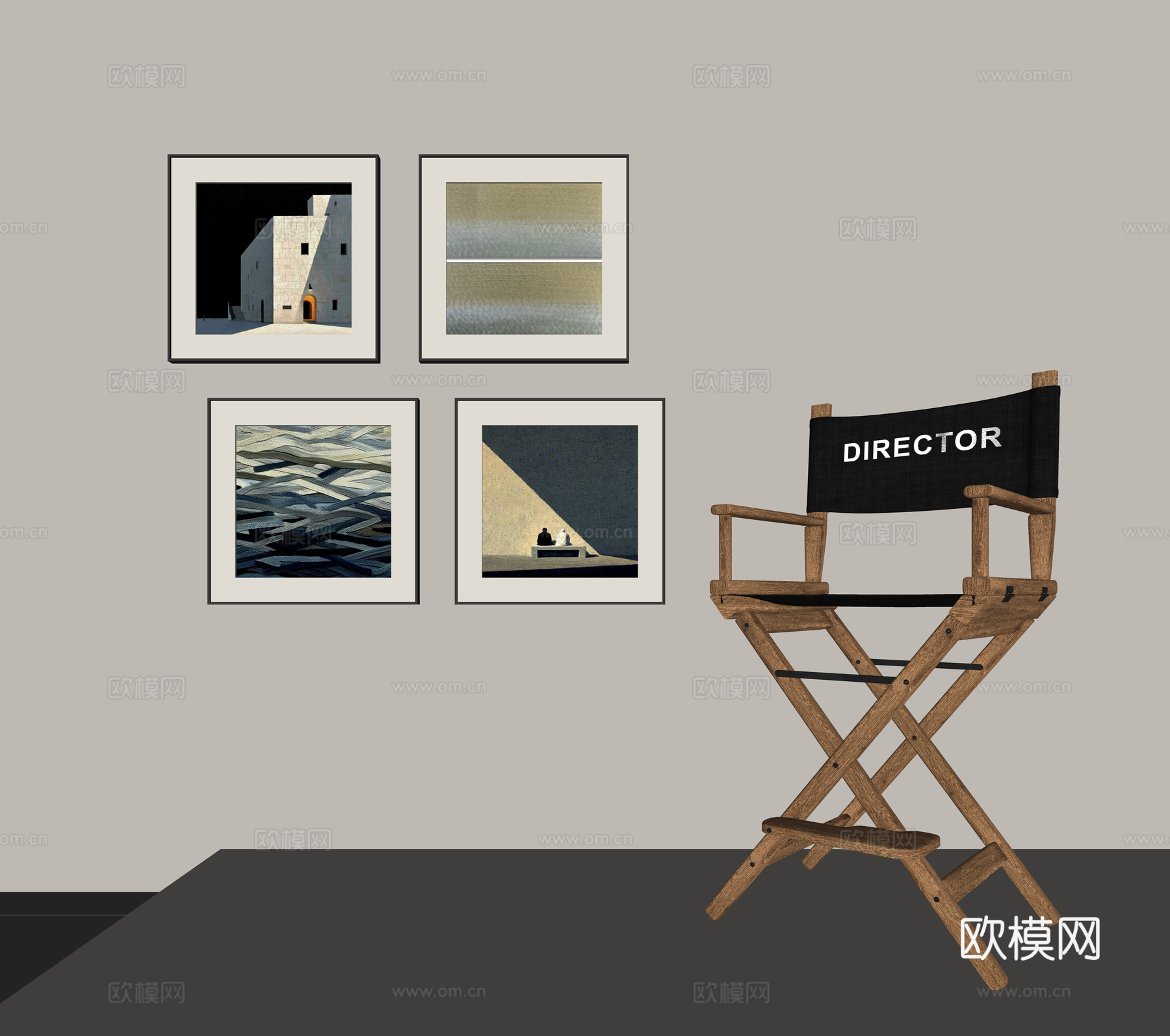 现代装饰挂画su模型