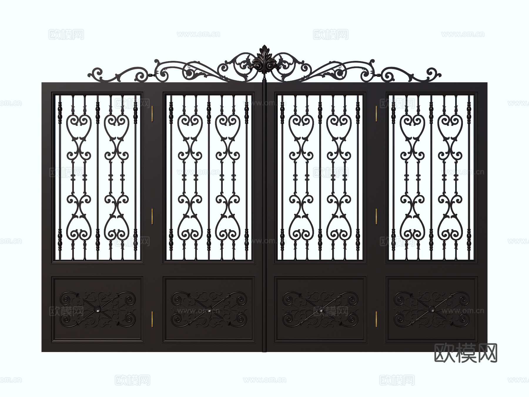 户外门 庭院门 铁艺大门su模型