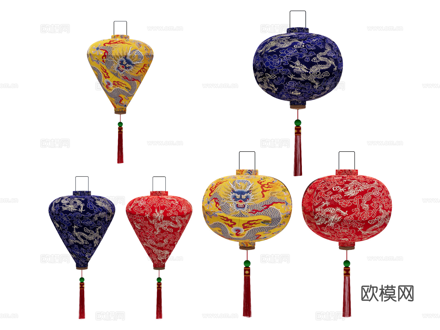 新年装饰摆件 红灯笼su模型