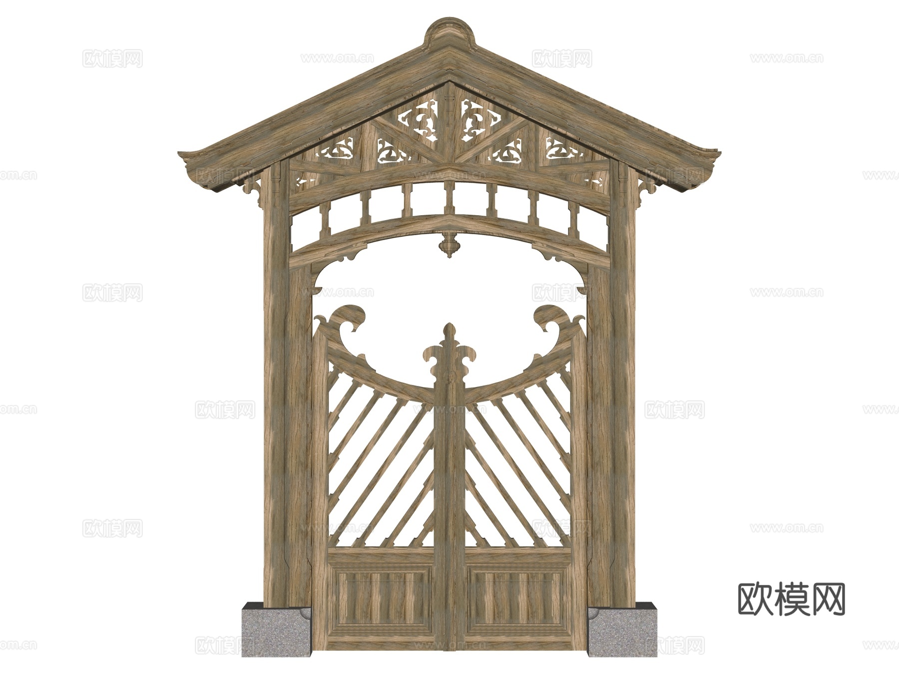 户外门 庭院门 大门su模型