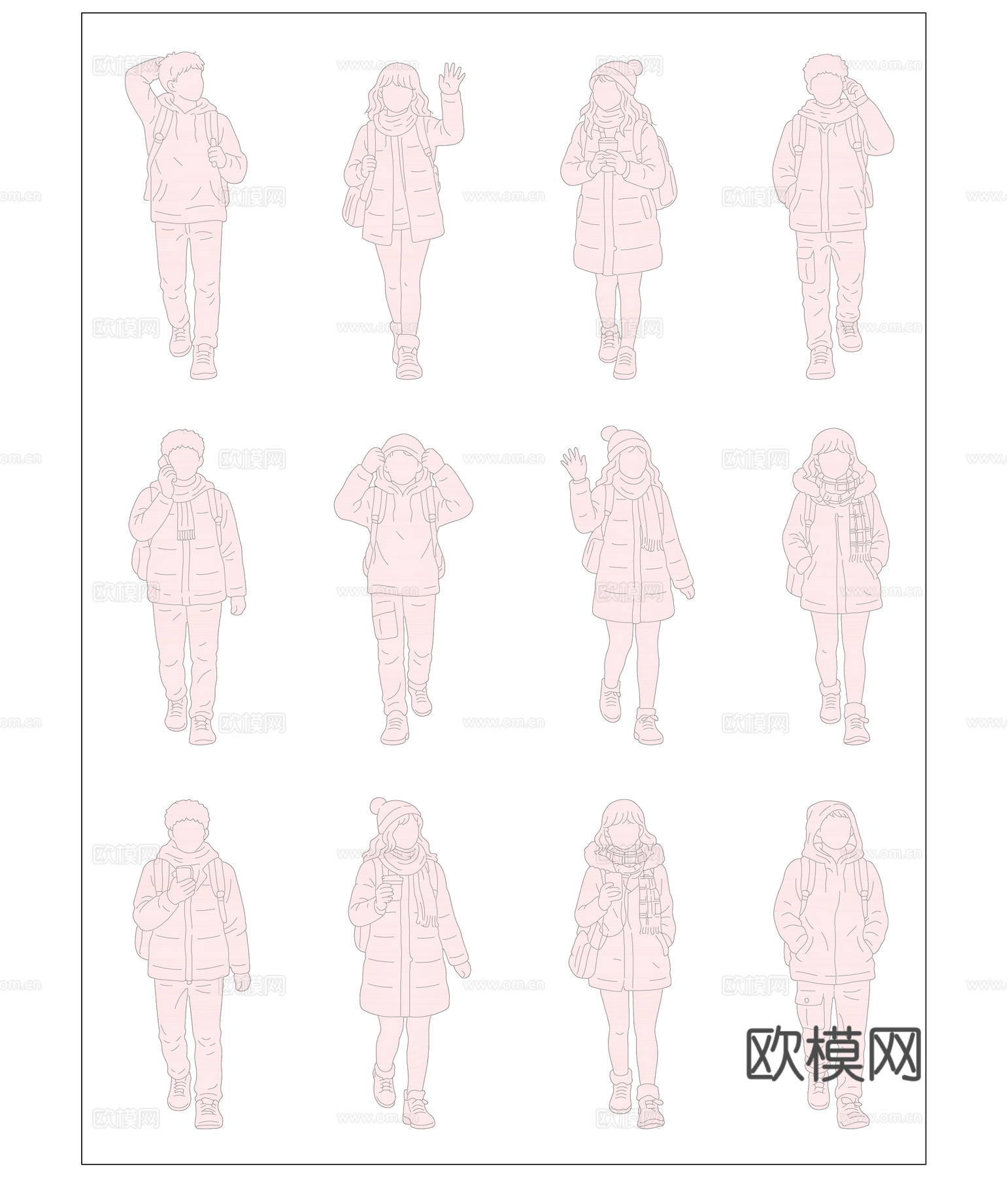 漫步 踱步 慢行 闲走 信步cad施工图
