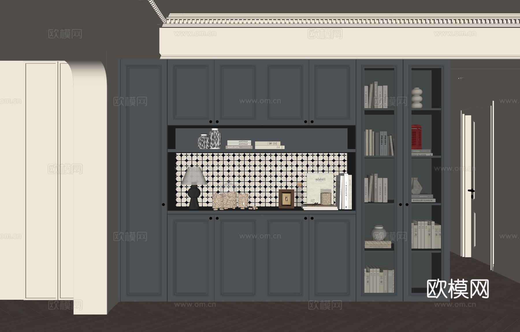 法式酒柜餐边柜su模型