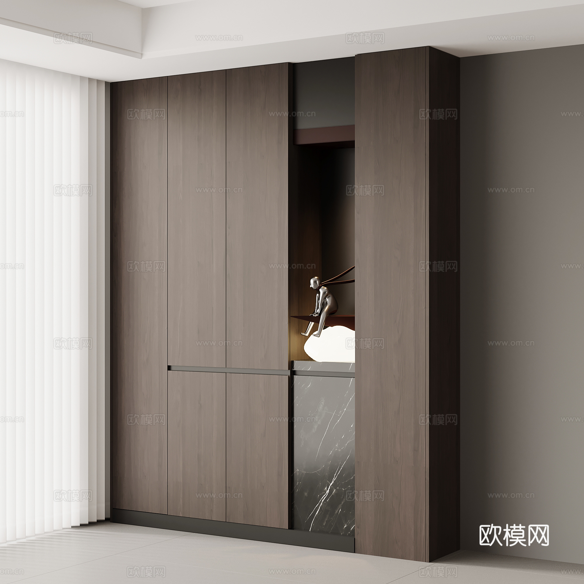 现代意式玄关 鞋柜su模型