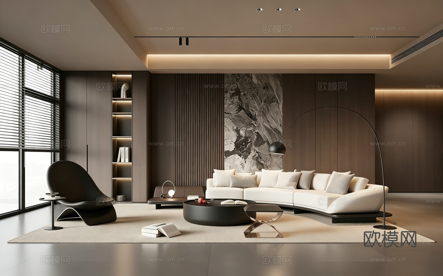 意式 家装 室内简约 轻奢风 格餐厅 客厅 卧室设计su模型